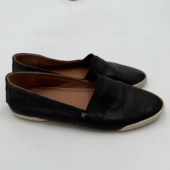 Frye Melanie Leather Slip On Shoes in Black | Size 8M main image 6